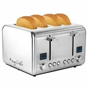 MegaChef 4 Slice Toaster in Stainless Steel, Silver